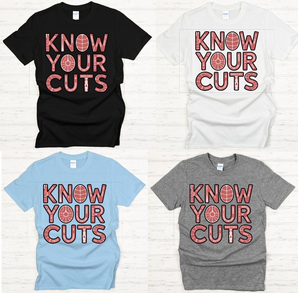 Know Your Cuts Meat Chart Shirt – Funny BBQ Butcher Guide Tee