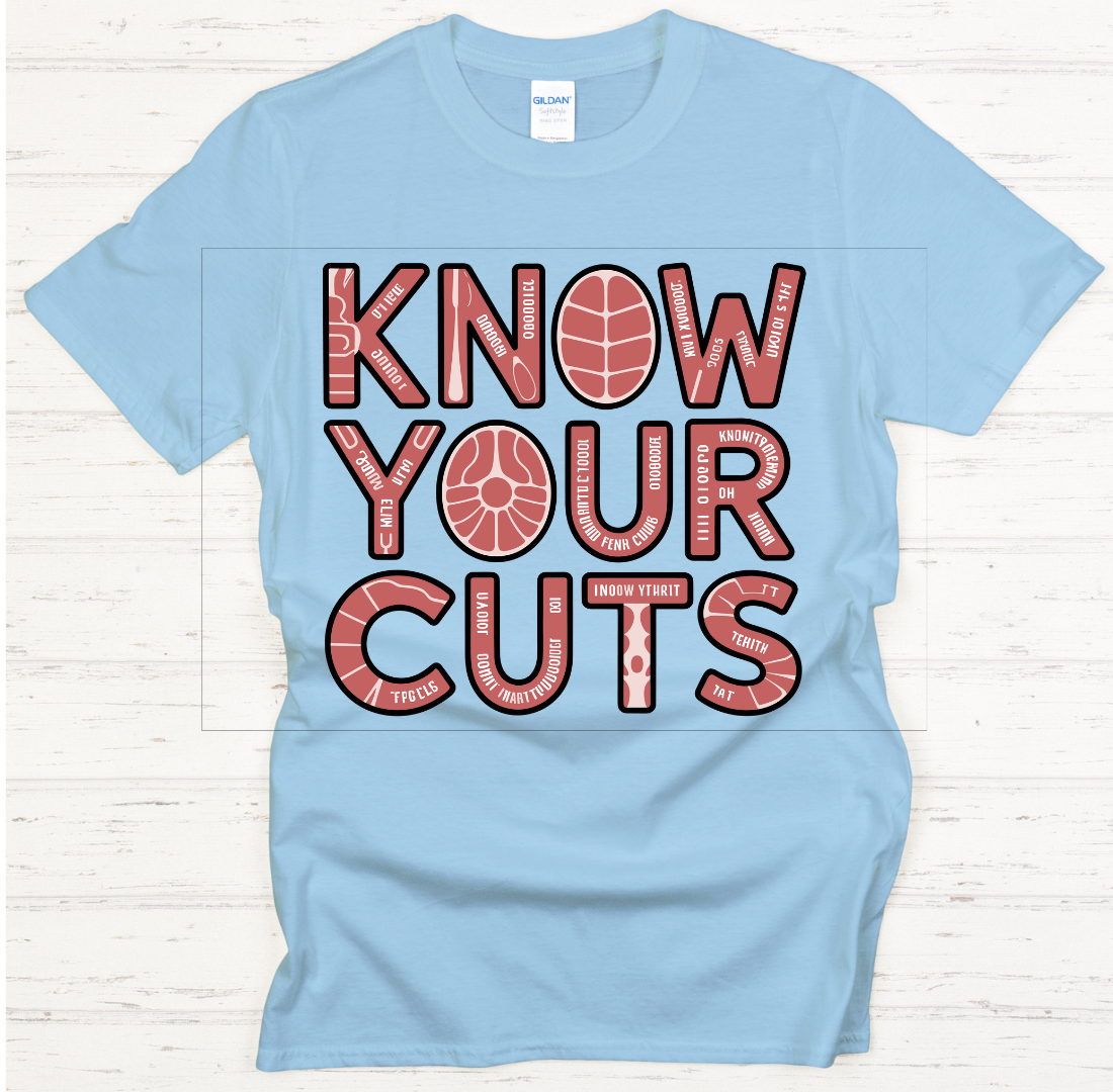 Know Your Cuts Meat Chart Shirt – Funny BBQ Butcher Guide Tee