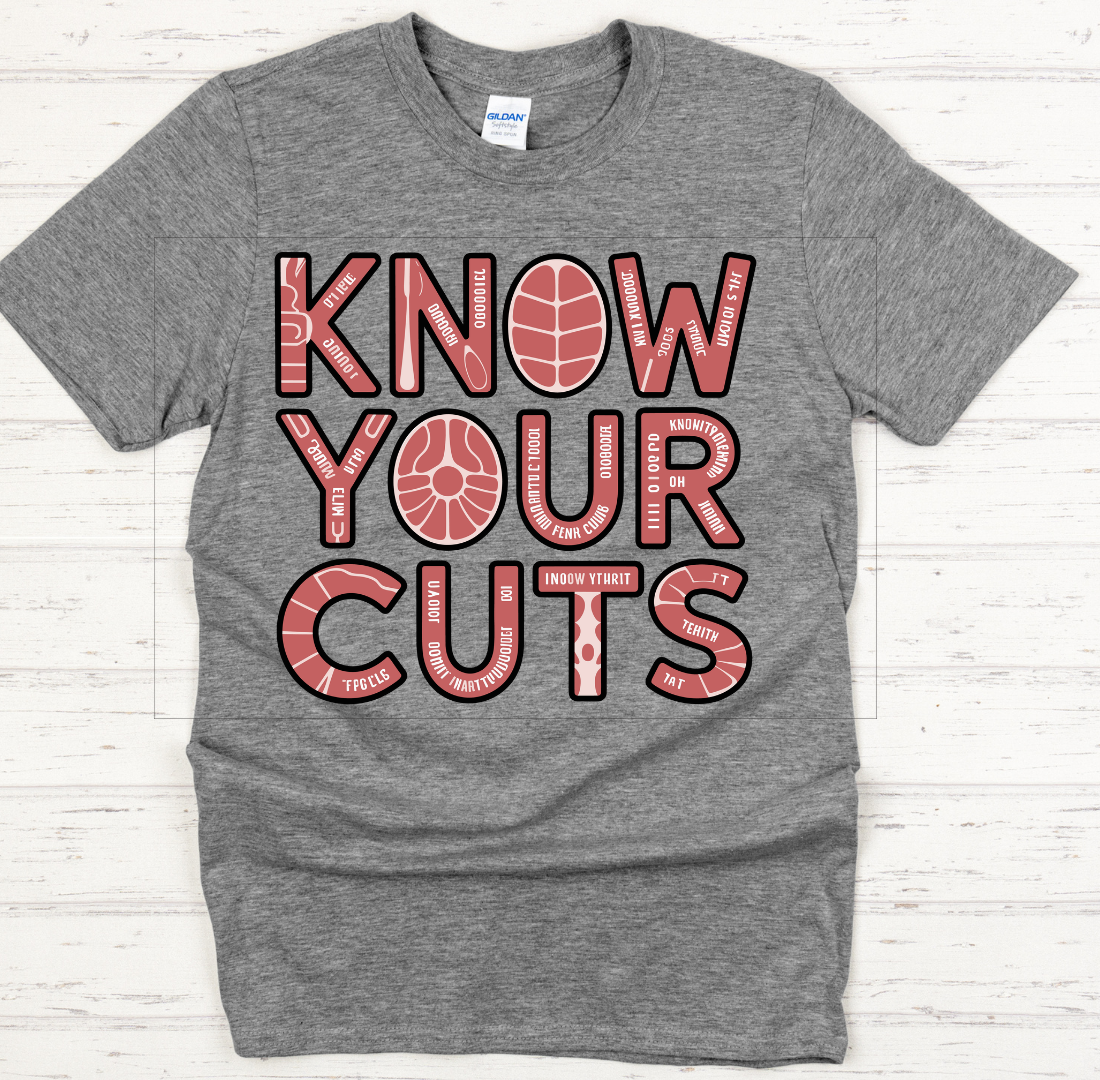 Know Your Cuts Meat Chart Shirt – Funny BBQ Butcher Guide Tee
