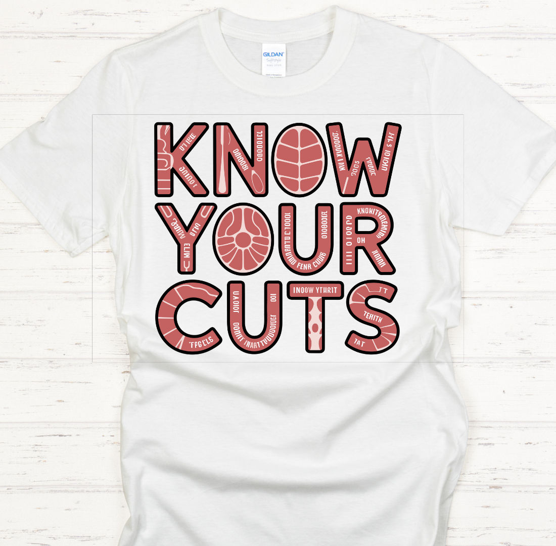 Know Your Cuts Meat Chart Shirt – Funny BBQ Butcher Guide Tee