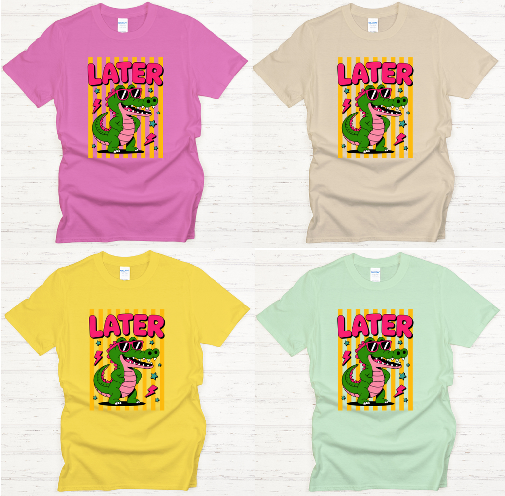 Later Gator Funny Alligator Shirt – Retro Cartoon Reptile Tee