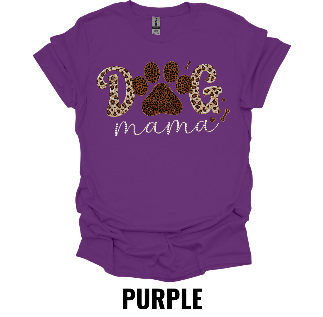 Leopard Dog Mama T-Shirt – Stylish Paw Print Dog Lover Tee