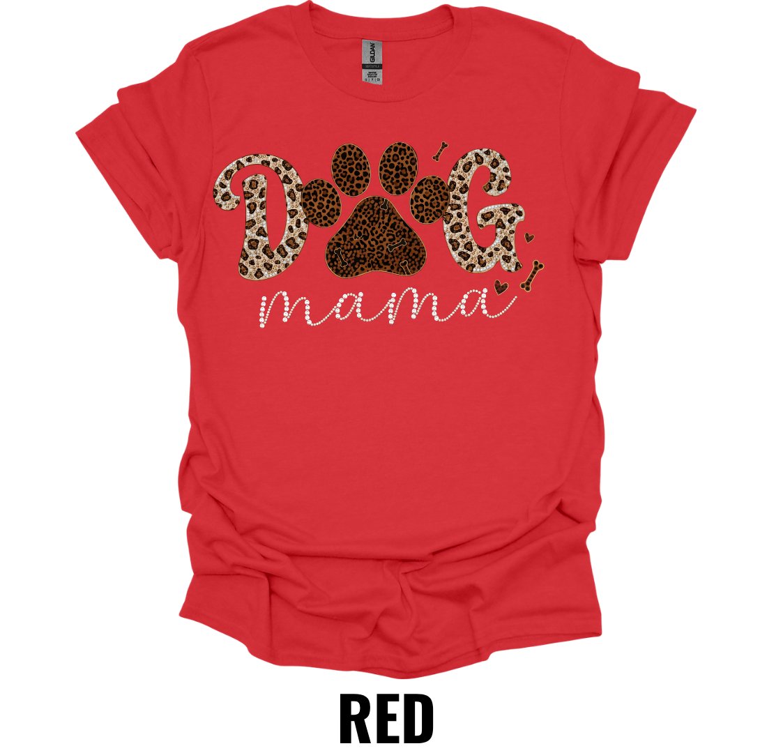 Leopard Dog Mama T-Shirt – Stylish Paw Print Dog Lover Tee