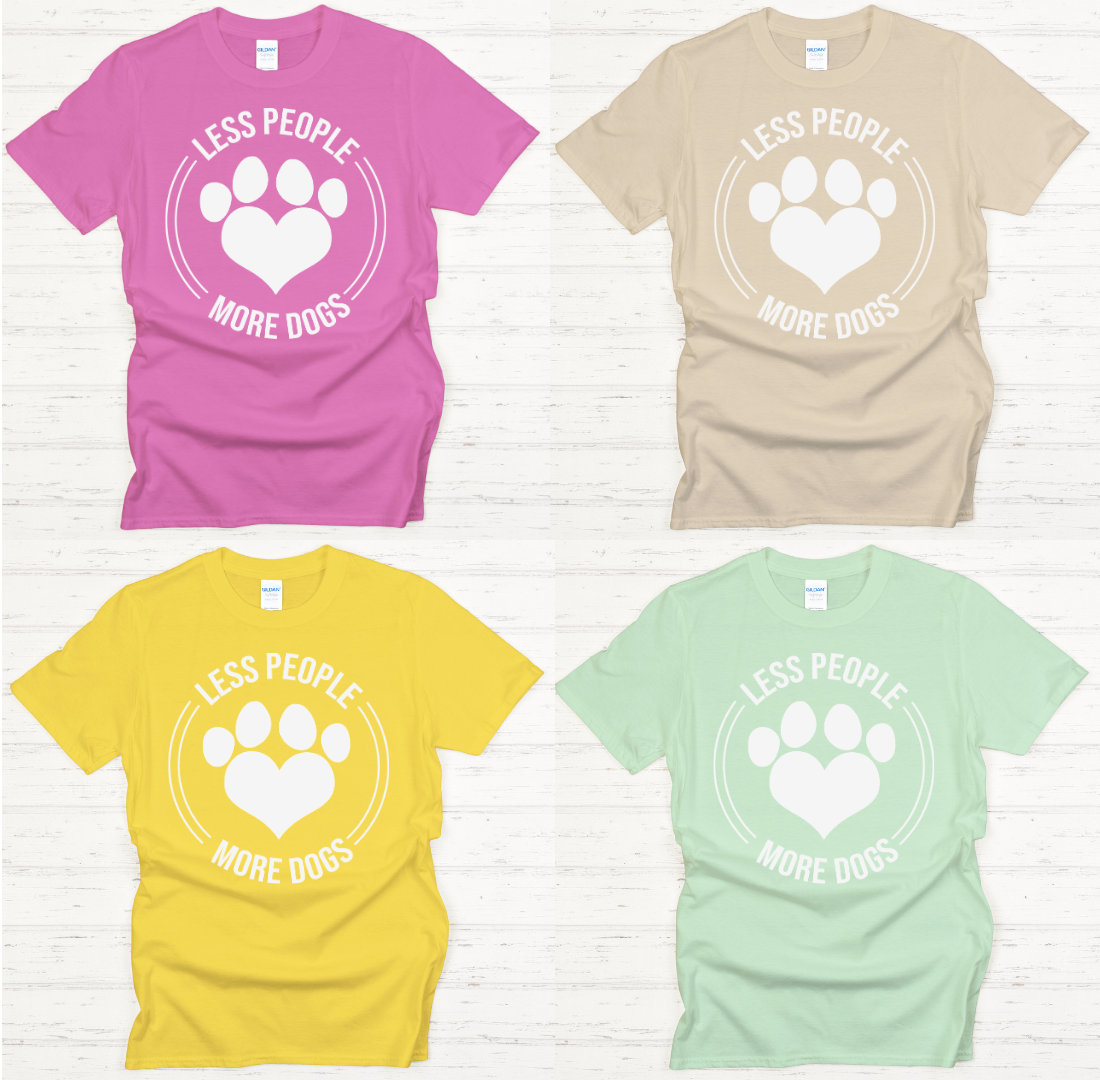 Less People More Dogs Shirt on Gildan Softstyle Tee
