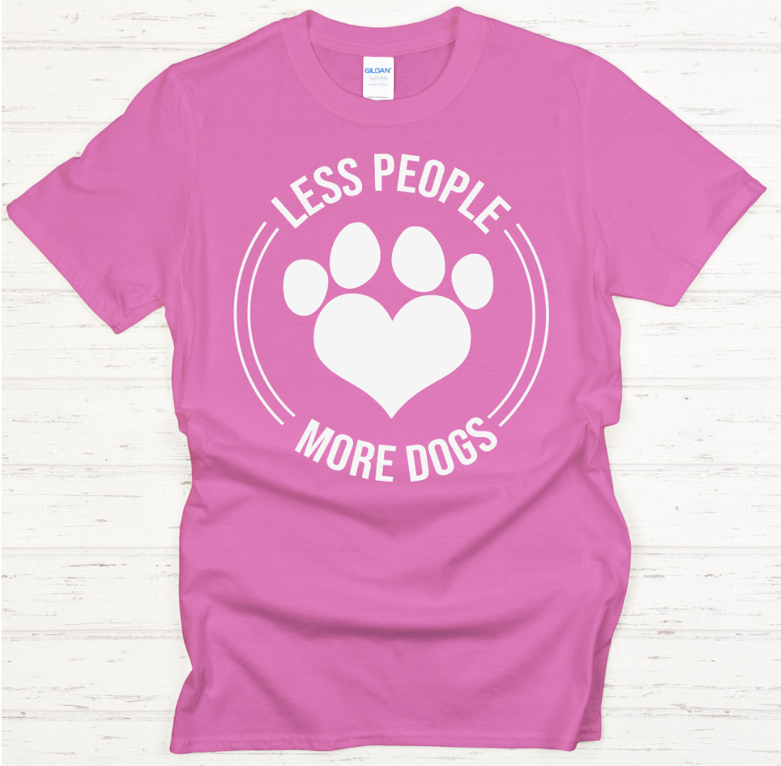 Less People More Dogs Shirt on Gildan Softstyle Tee