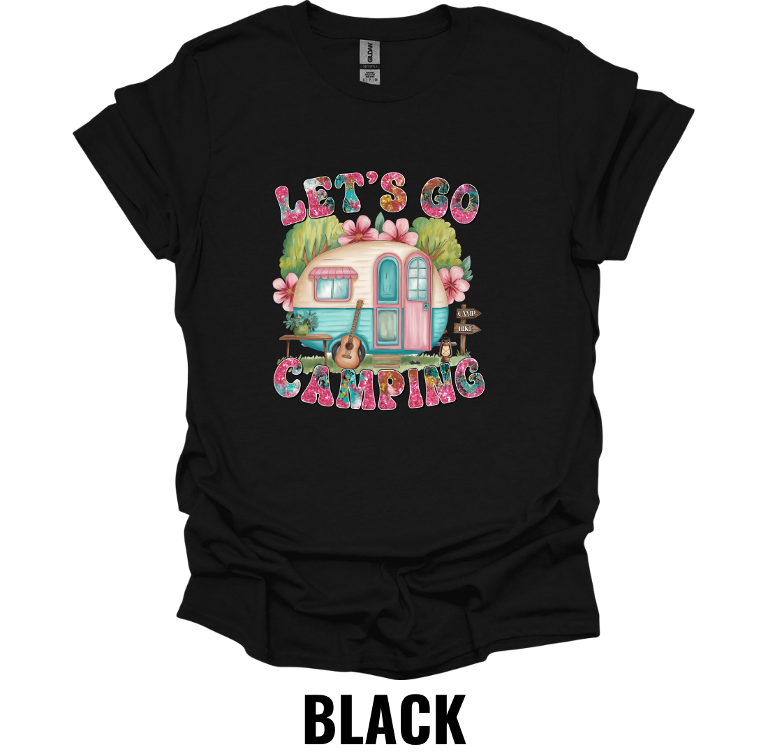 Let's Go Camping T-Shirt – Retro Camper Adventure Tee