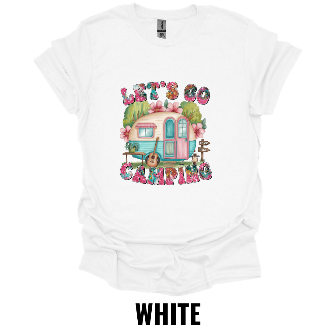 Let's Go Camping T-Shirt – Retro Camper Adventure Tee