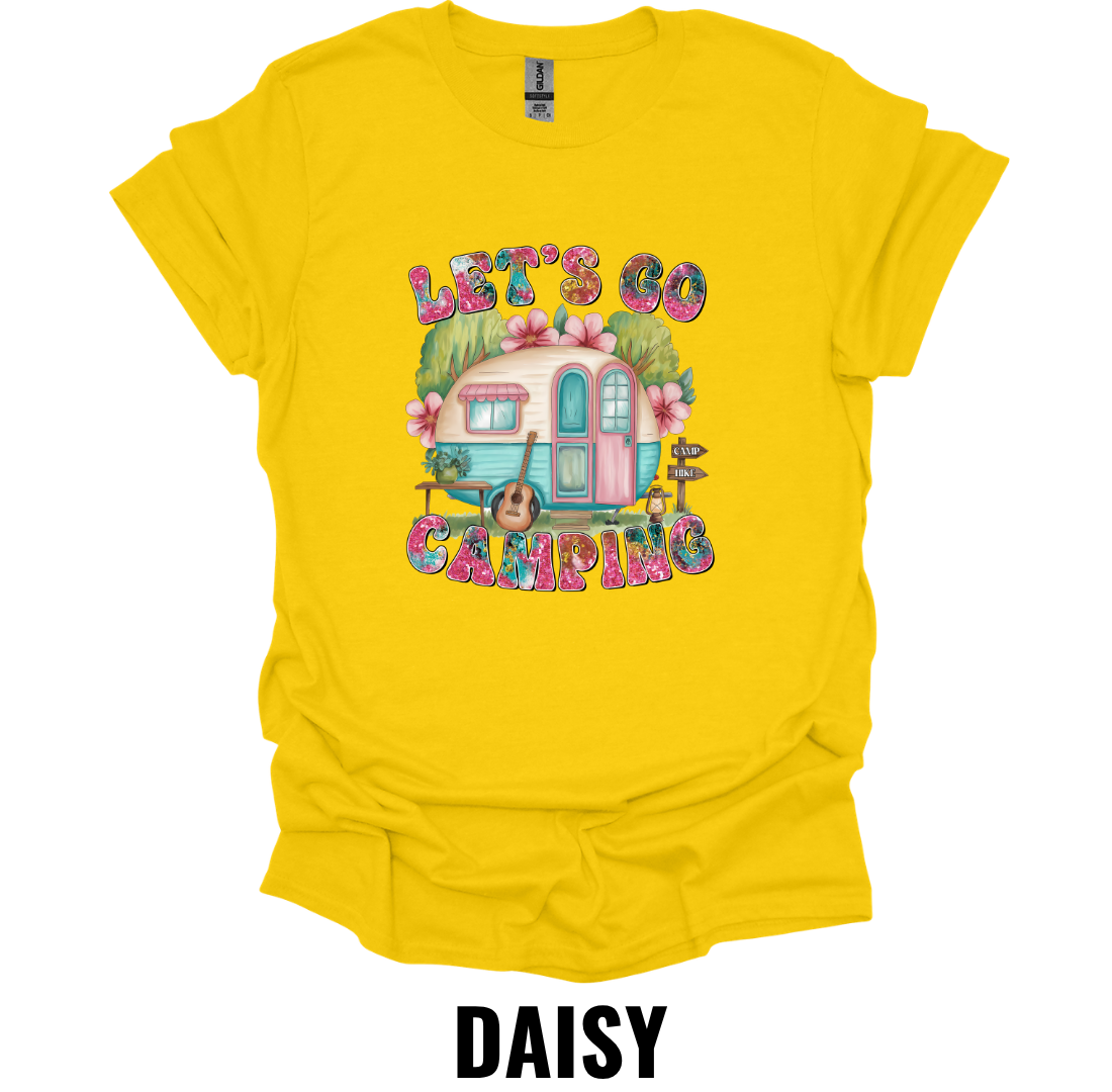 Let's Go Camping T-Shirt – Retro Camper Adventure Tee