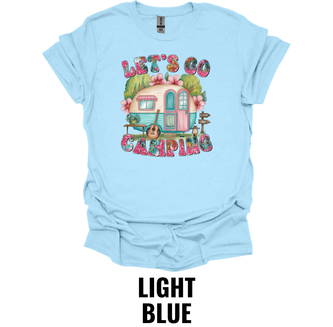 Let's Go Camping T-Shirt – Retro Camper Adventure Tee