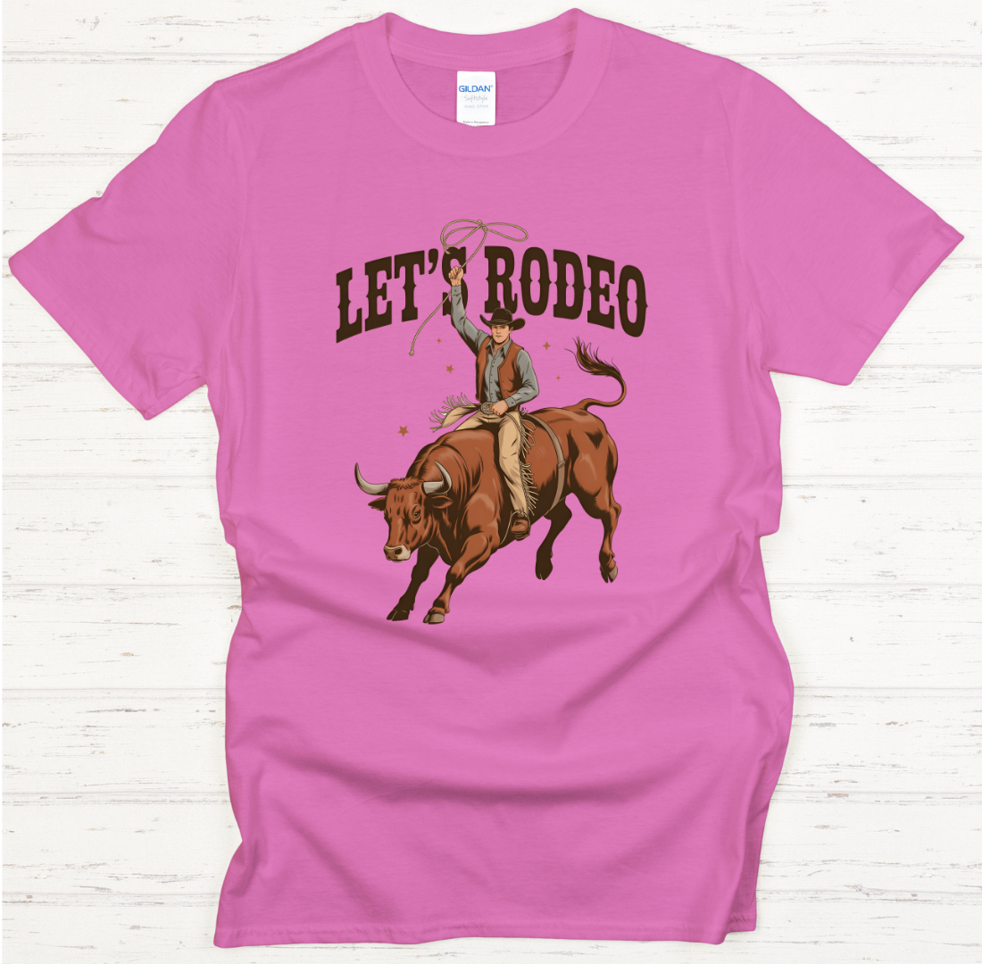 Let's Rodeo Cowboy Shirt – Western Bull Riding Rodeo Graphic Tee
