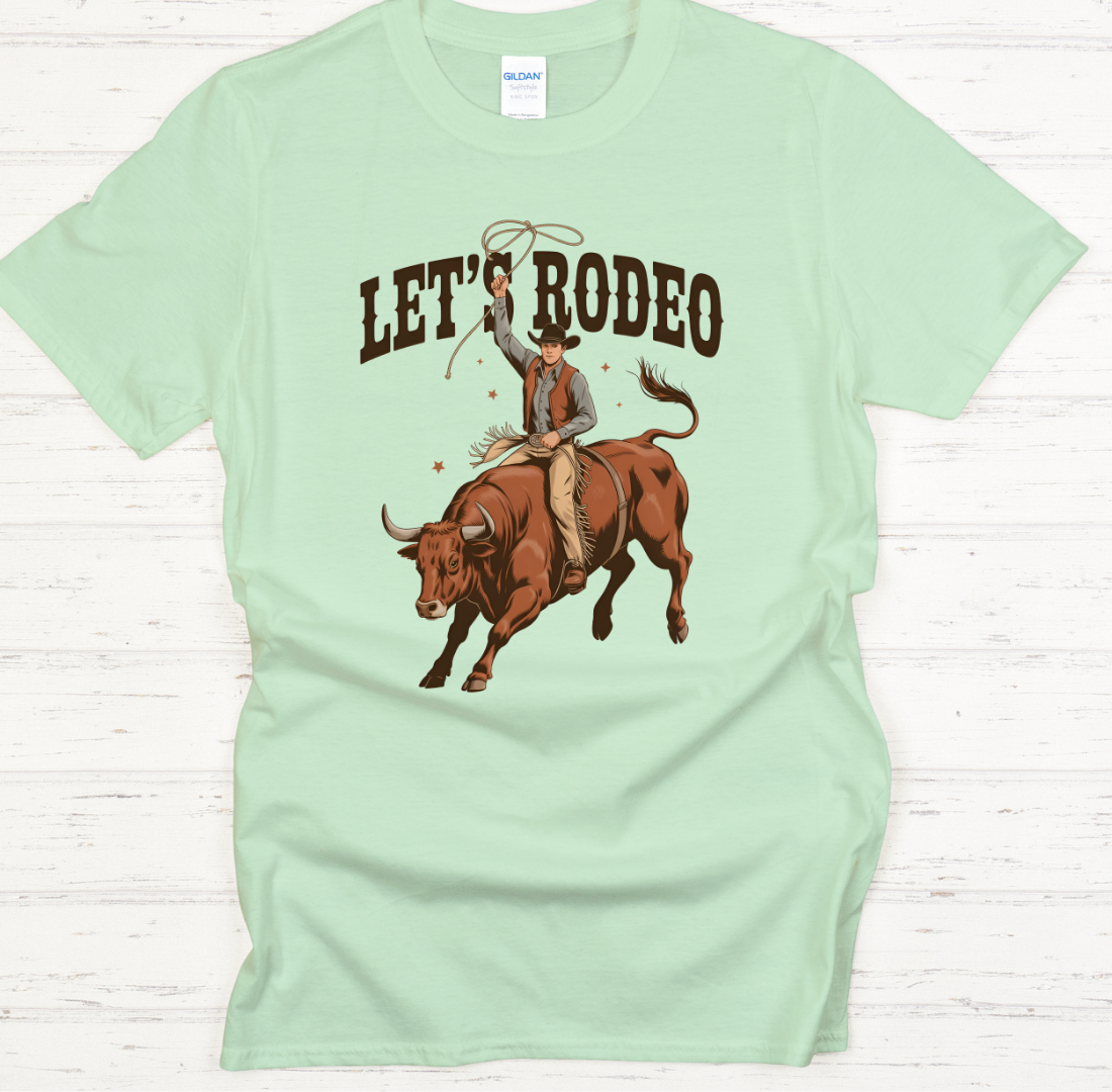 Let's Rodeo Cowboy Shirt – Western Bull Riding Rodeo Graphic Tee