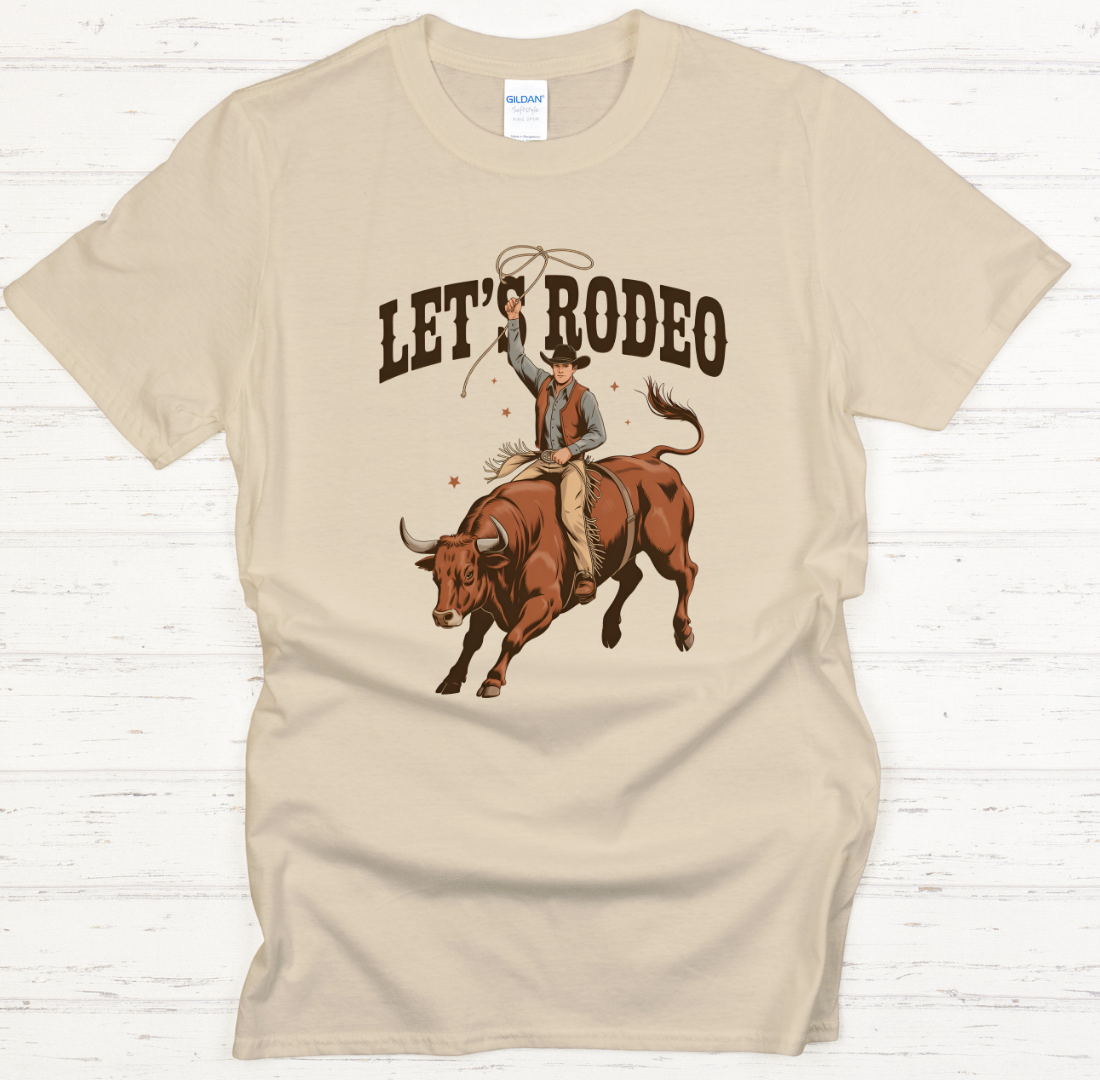 Let's Rodeo Cowboy Shirt – Western Bull Riding Rodeo Graphic Tee