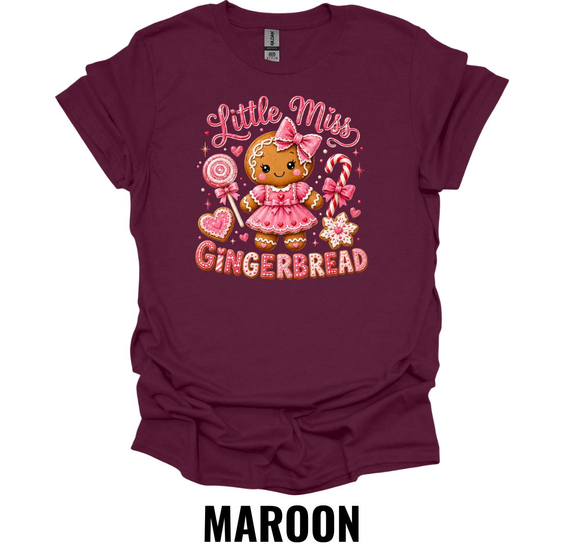 Little Miss Gingerbread T-Shirt – Cute Christmas Girl Tee