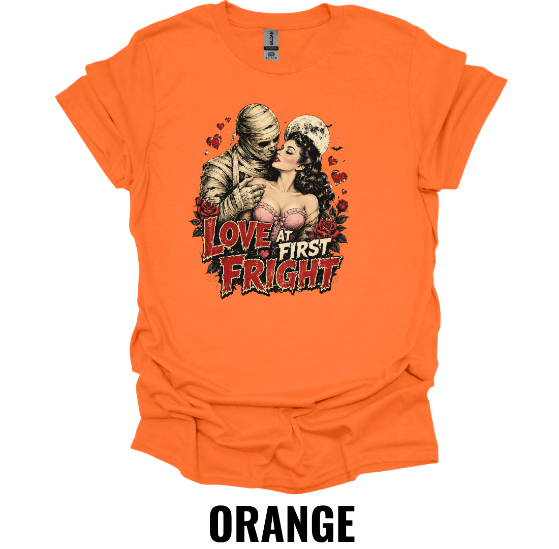 Love at First Fright T-Shirt – Vintage Mummy Romance Tee