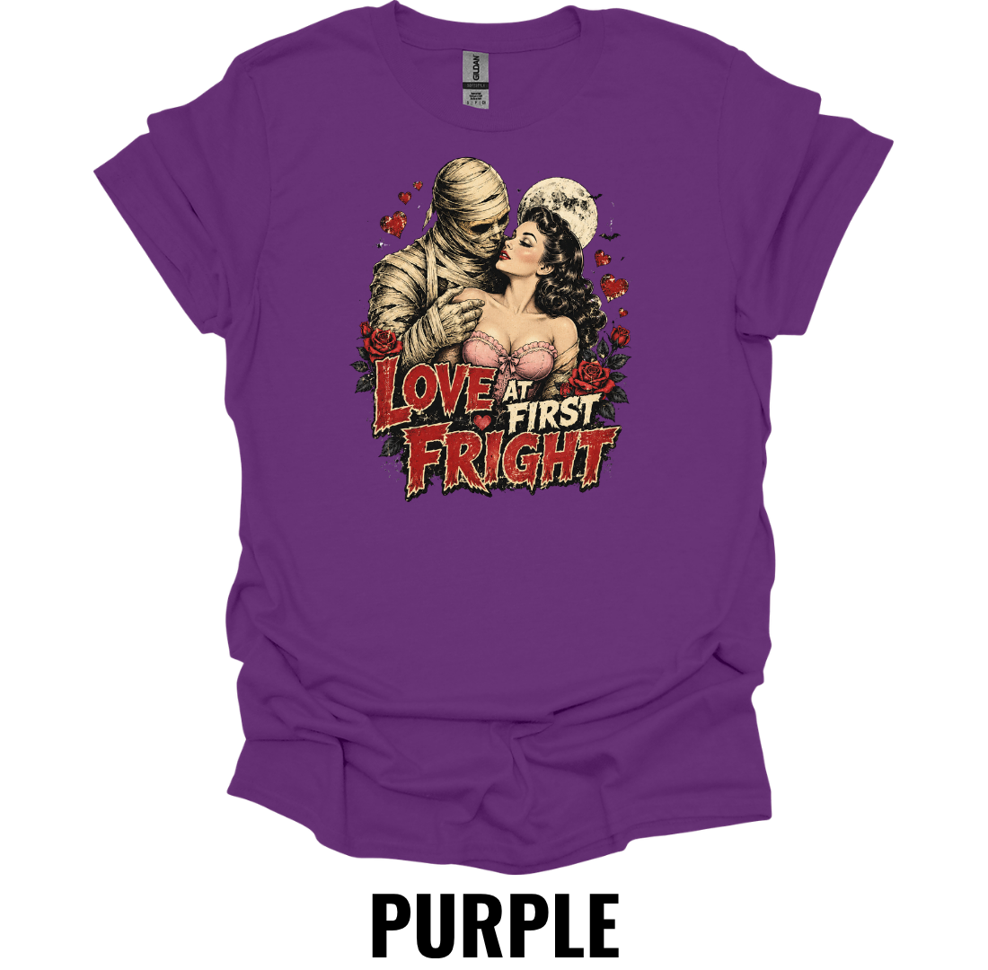 Love at First Fright T-Shirt – Vintage Mummy Romance Tee