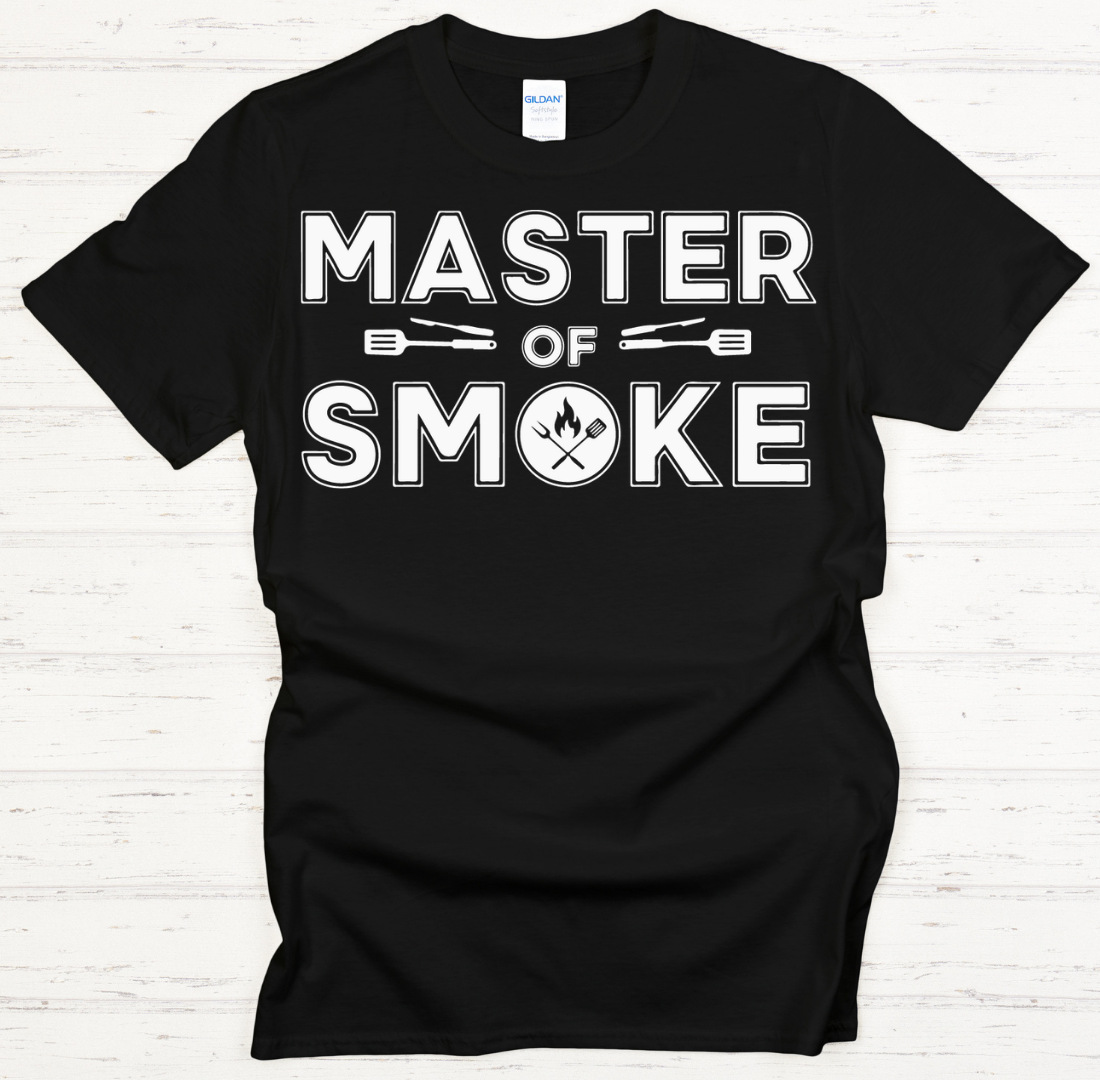 Master of Smoke BBQ Pitmaster Graphic T-Shirt | Gildan Softstyle Tee