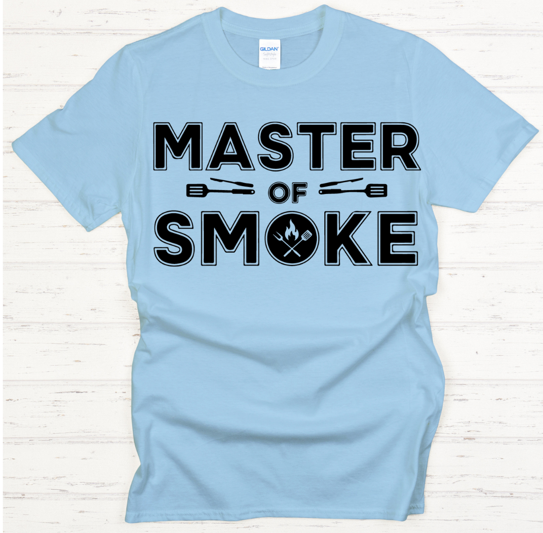 Master of Smoke BBQ Pitmaster Graphic T-Shirt | Gildan Softstyle Tee