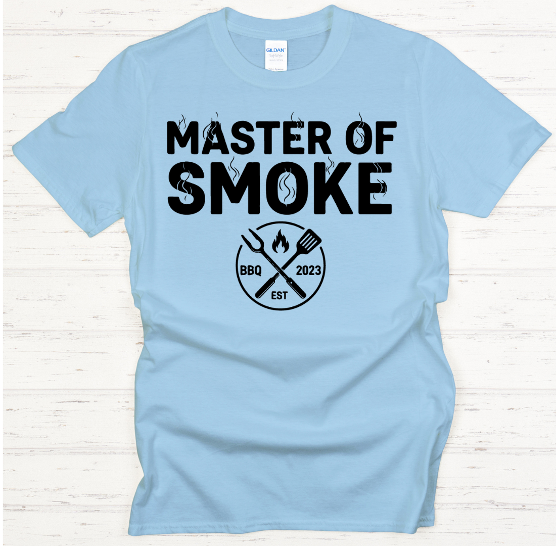 Master of Smoke BBQ Pitmaster Graphic T-Shirt | Gildan Softstyle Tee