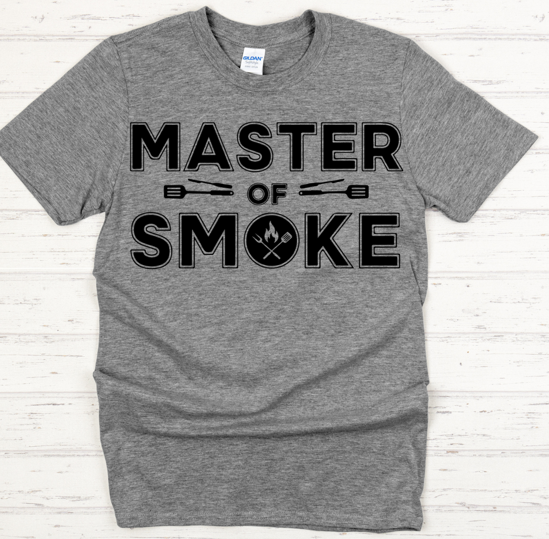 Master of Smoke BBQ Pitmaster Graphic T-Shirt | Gildan Softstyle Tee