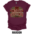 Merry Christmas Buffalo Plaid T-Shirt – Rustic Farmhouse Holiday Graphic Tee