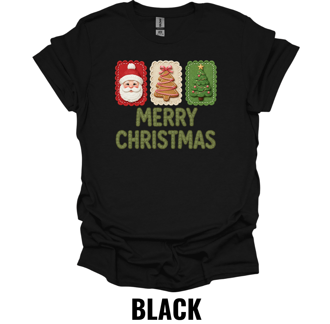 Merry Christmas Cookie Trio Shirt – Festive Holiday Cookie Graphic Tee