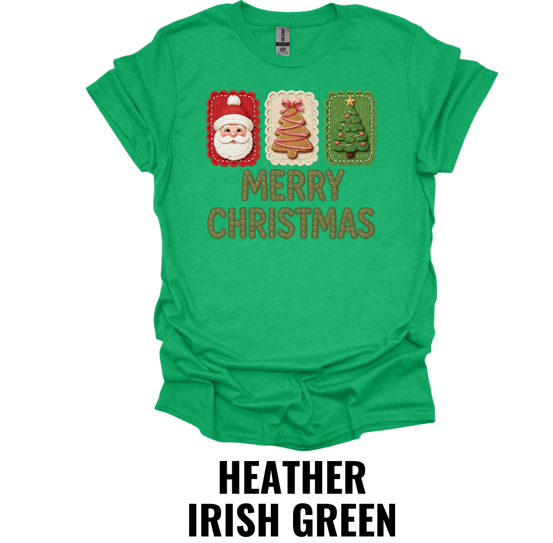 Merry Christmas Cookie Trio Shirt – Festive Holiday Cookie Graphic Tee
