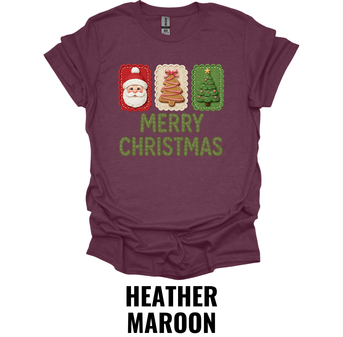 Merry Christmas Cookie Trio Shirt – Festive Holiday Cookie Graphic Tee