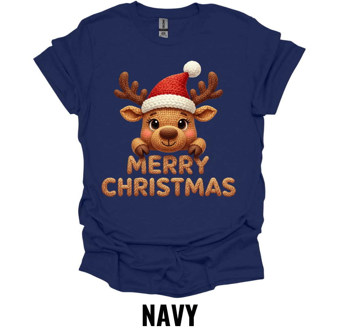 Merry Christmas Reindeer Shirt – Cute Holiday Reindeer Graphic Tee