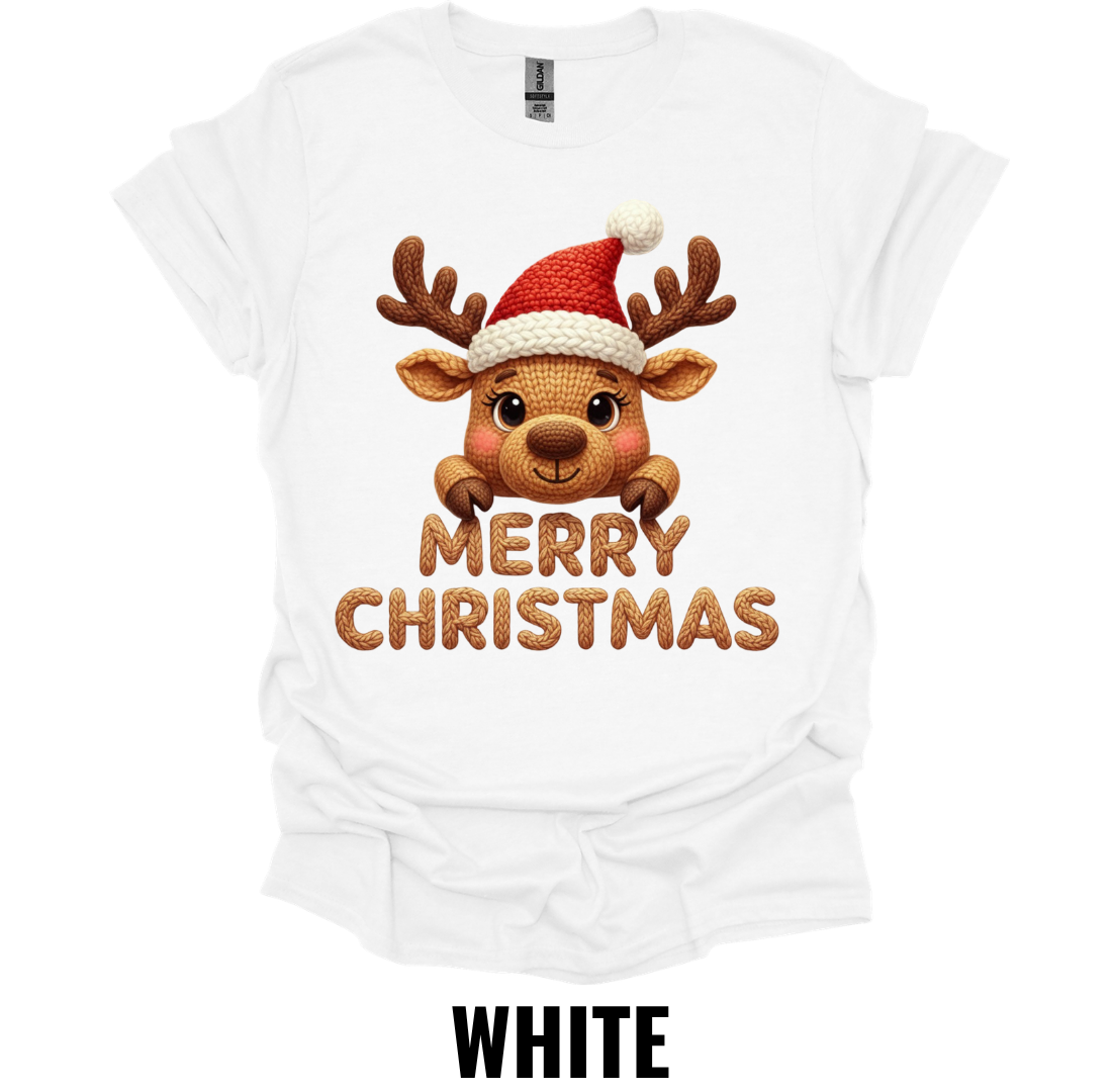 Merry Christmas Reindeer Shirt – Cute Holiday Reindeer Graphic Tee