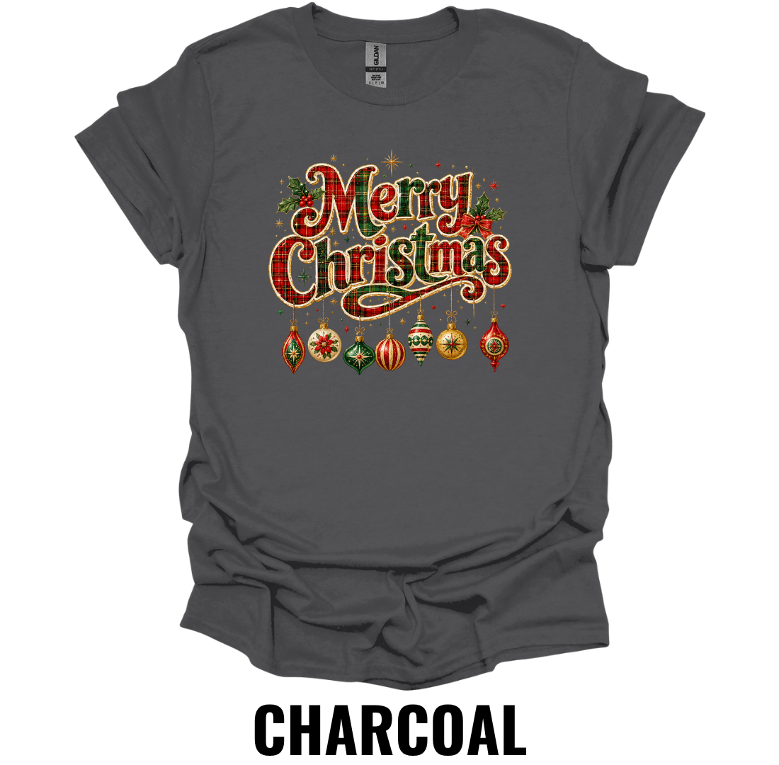 Merry Christmas T-Shirt – Vintage Ornament Holiday Tee