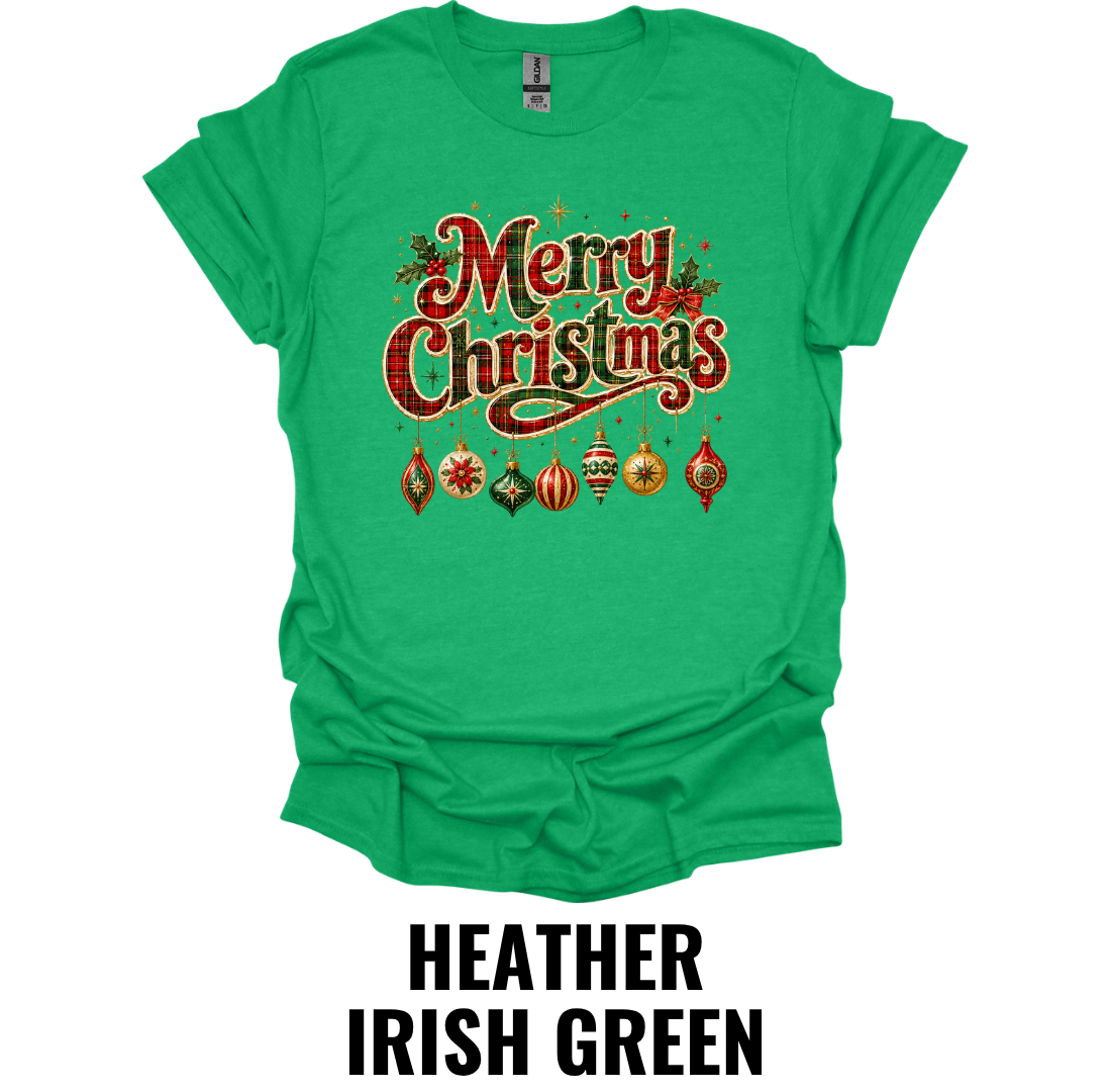 Merry Christmas T-Shirt – Vintage Ornament Holiday Tee