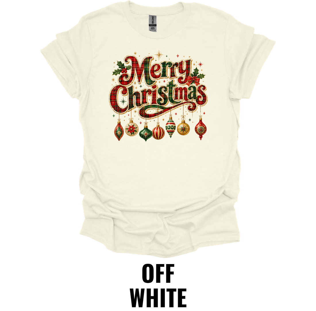 Merry Christmas T-Shirt – Vintage Ornament Holiday Tee