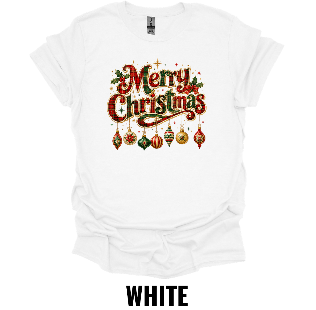 Merry Christmas T-Shirt – Vintage Ornament Holiday Tee