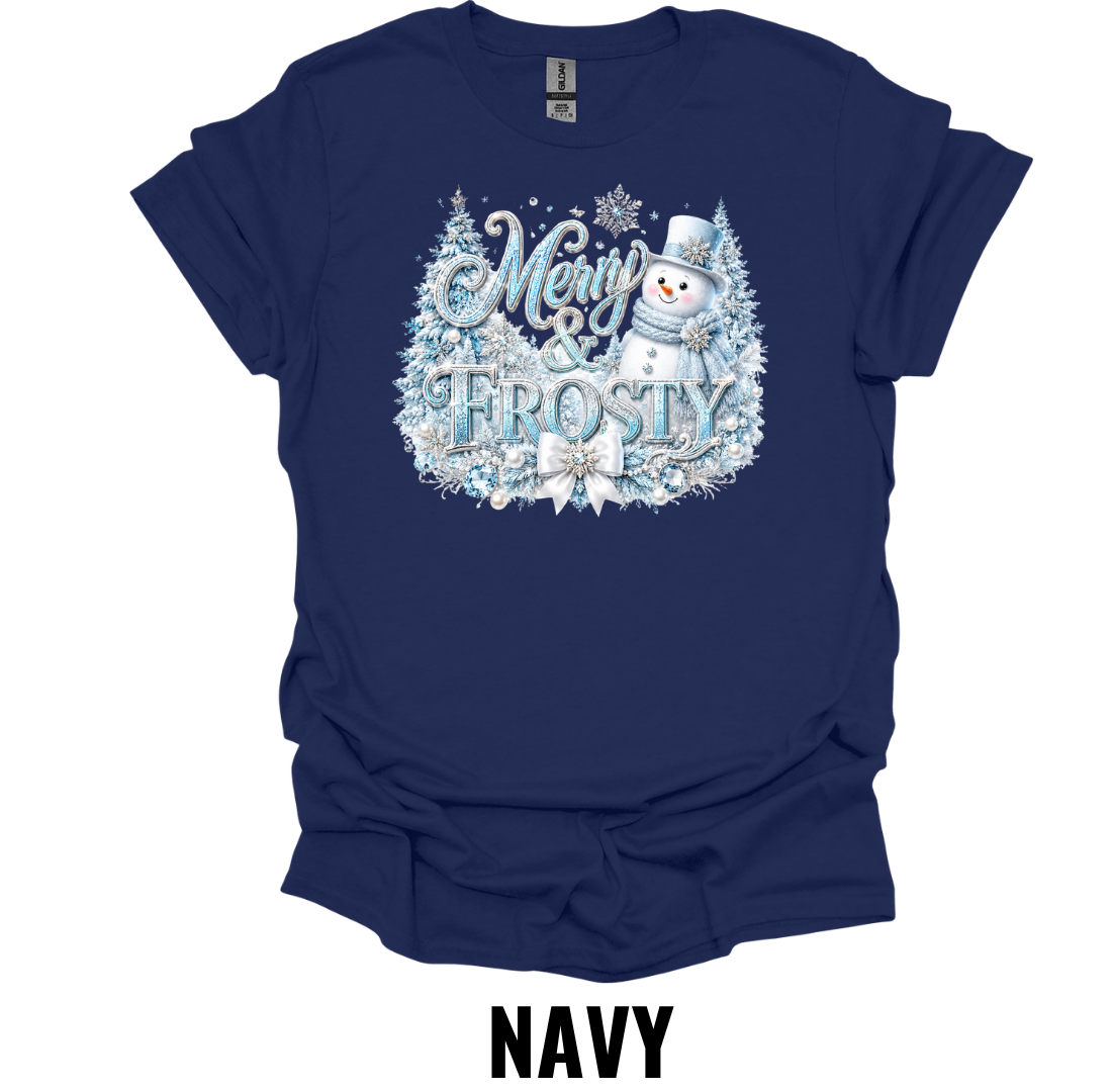 Merry Frosty T-Shirt – Vintage Snowman Christmas Tee