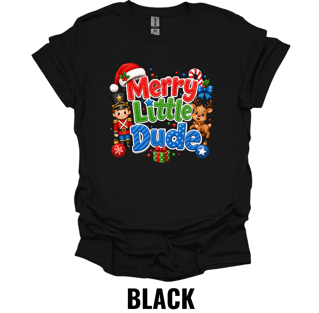 Merry Little Dude Youth T-Shirt – Kids Christmas Graphic Tee