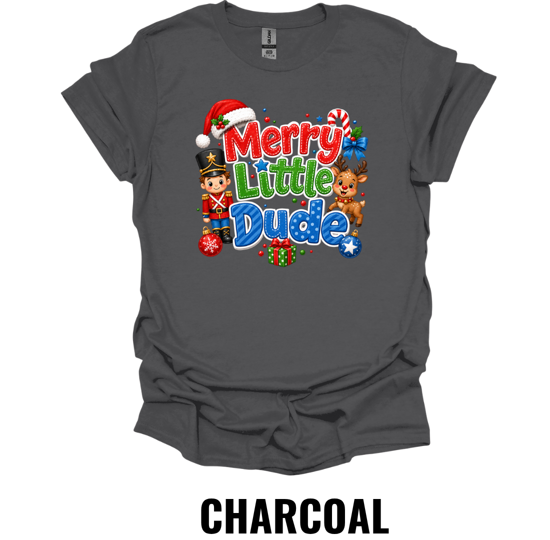 Merry Little Dude Youth T-Shirt – Kids Christmas Graphic Tee
