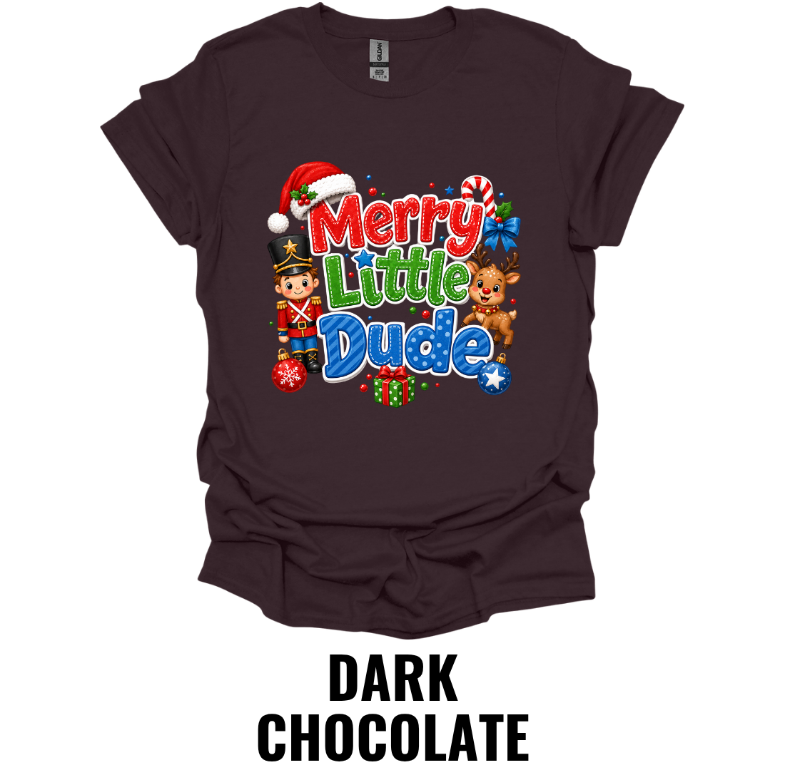 Merry Little Dude Youth T-Shirt – Kids Christmas Graphic Tee