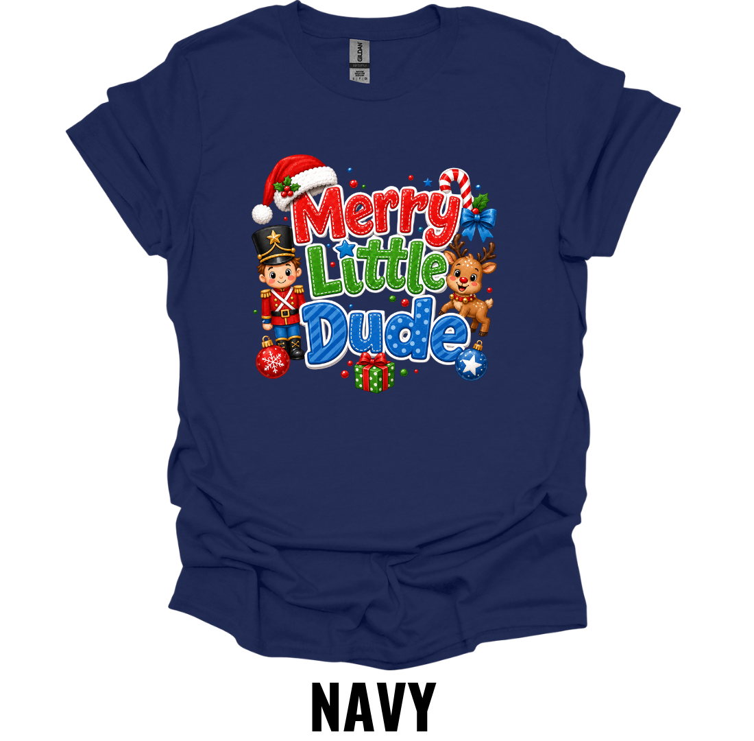 Merry Little Dude Youth T-Shirt – Kids Christmas Graphic Tee