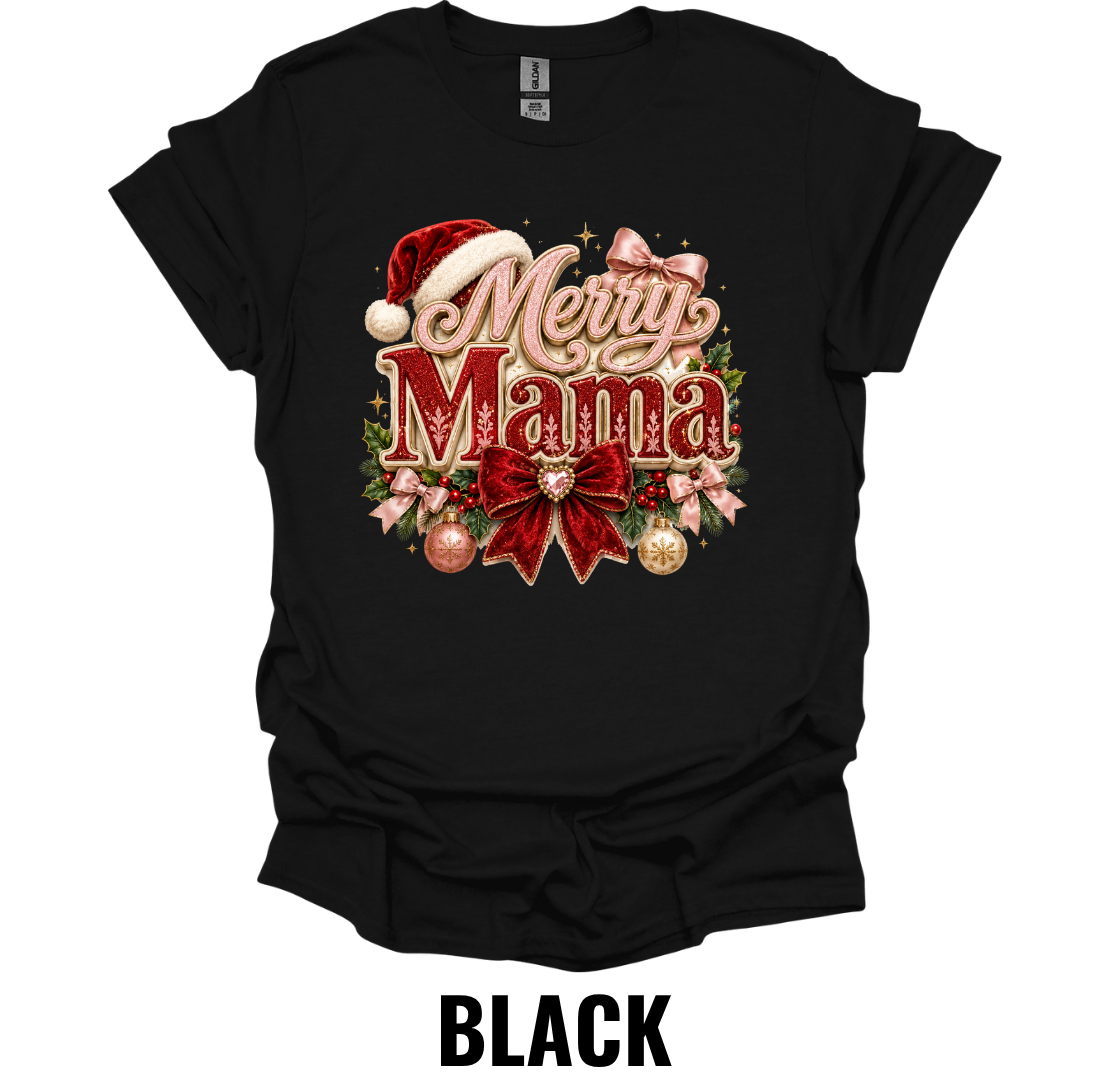 Merry Mama T-Shirt – Festive Christmas Graphic Tee
