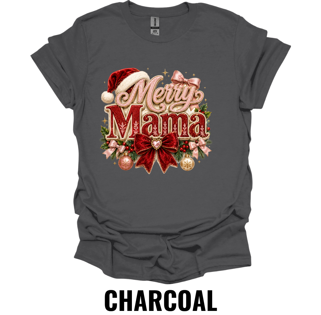 Merry Mama T-Shirt – Festive Christmas Graphic Tee