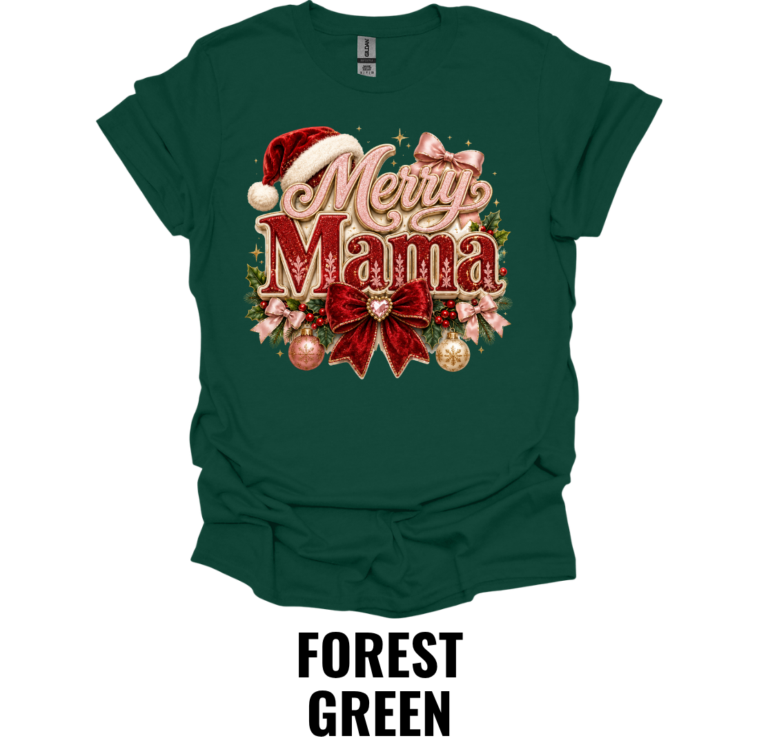 Merry Mama T-Shirt – Festive Christmas Graphic Tee