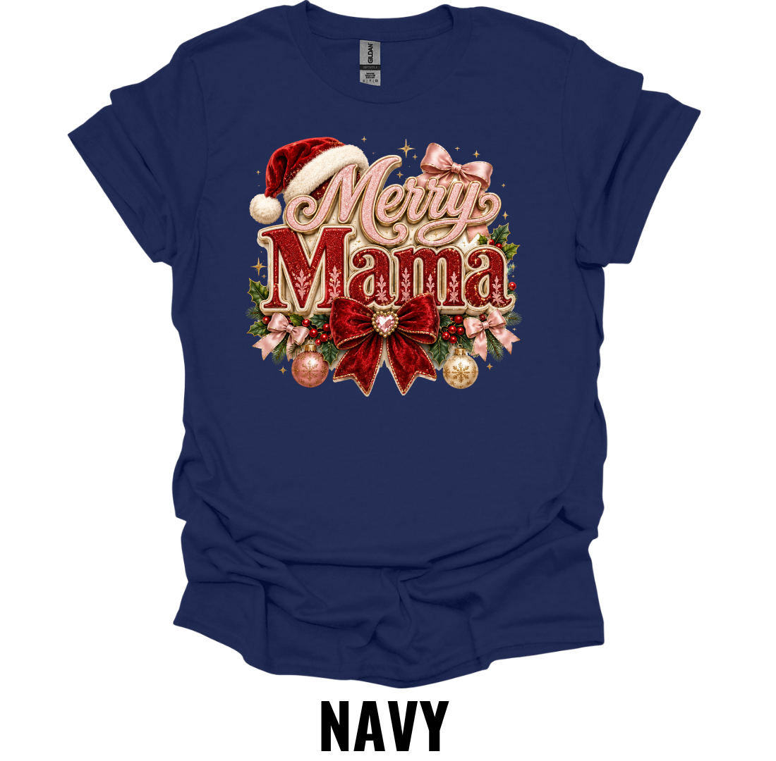 Merry Mama T-Shirt – Festive Christmas Graphic Tee