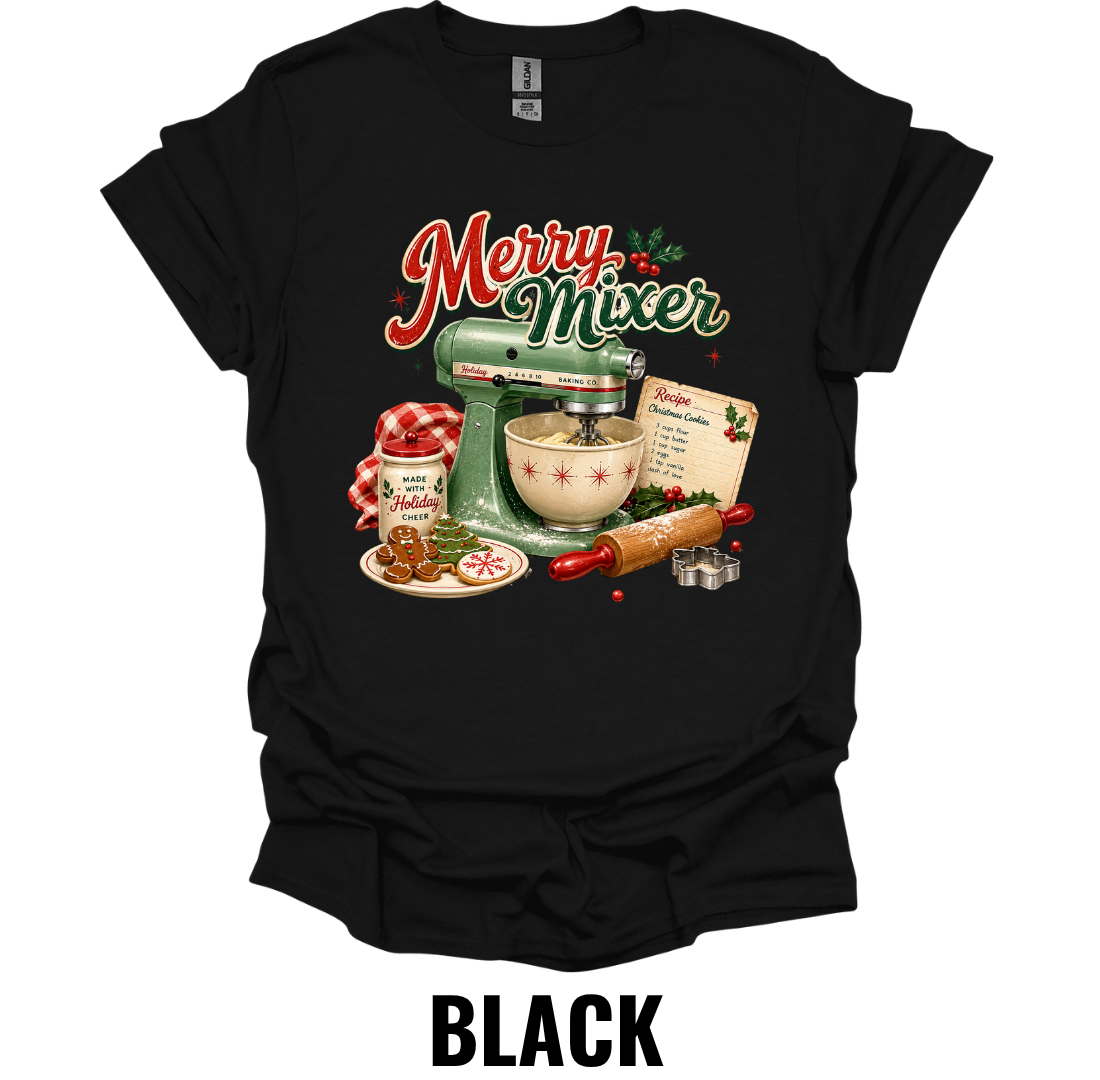 Merry Mixer T-Shirt – Funny Christmas Baking Tee