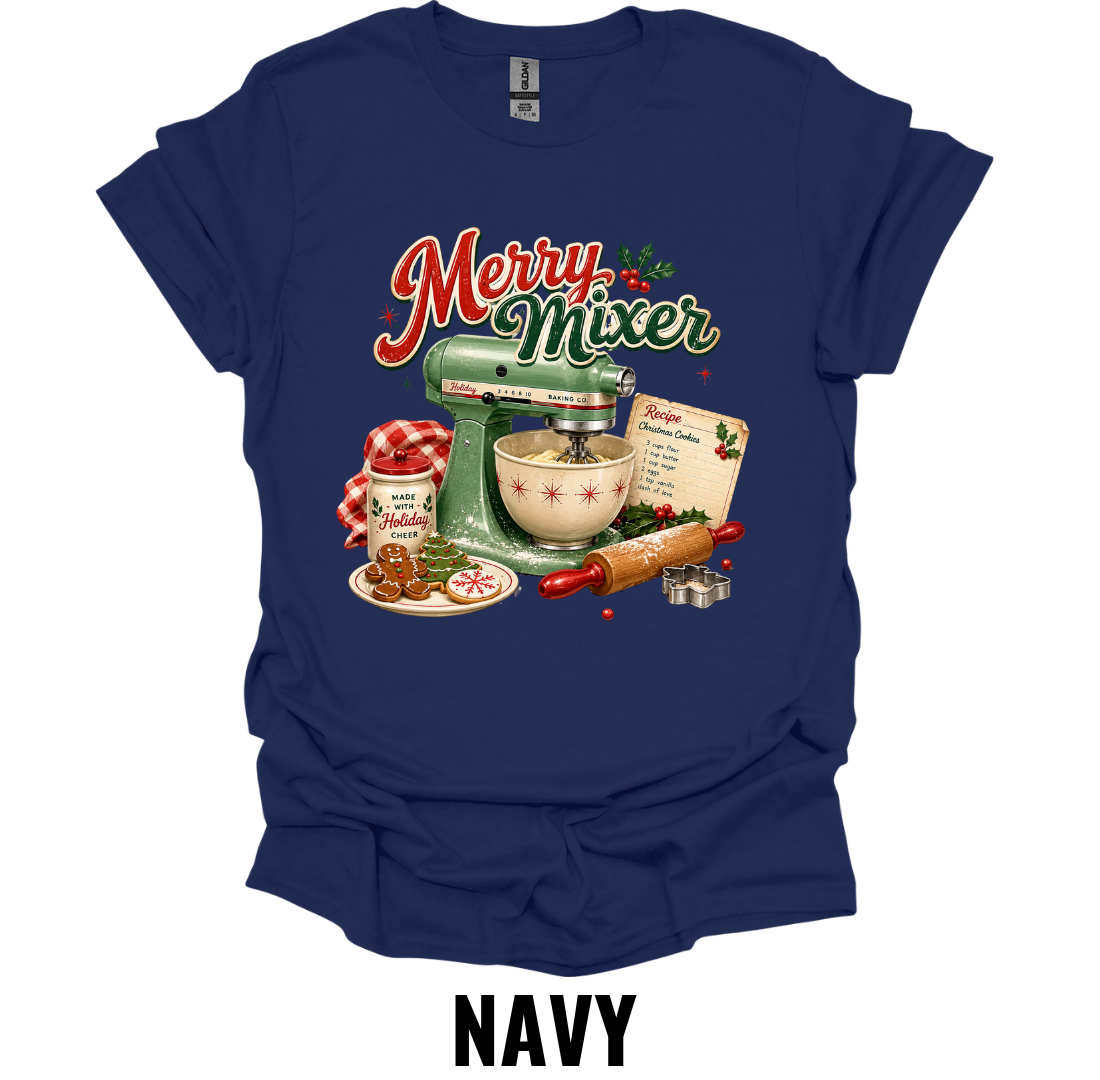 Merry Mixer T-Shirt – Funny Christmas Baking Tee
