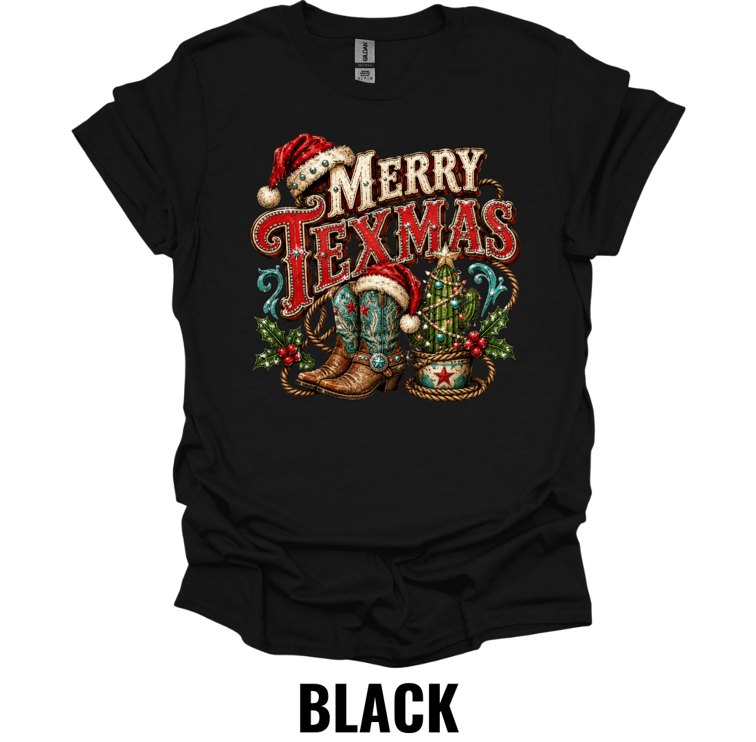 Merry Texmas T-Shirt – Western Christmas Cowboy Tee