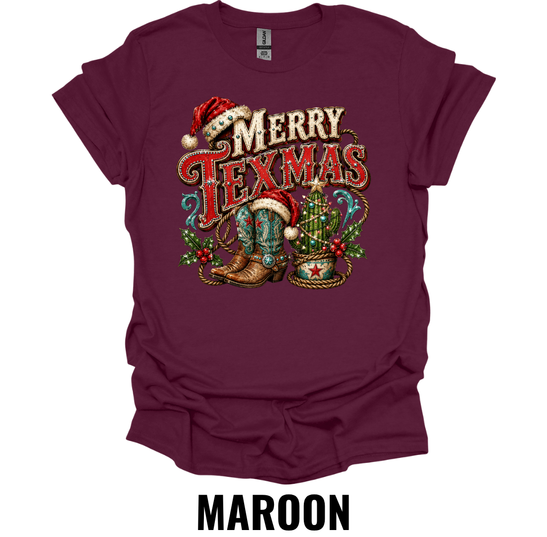 Merry Texmas T-Shirt – Western Christmas Cowboy Tee