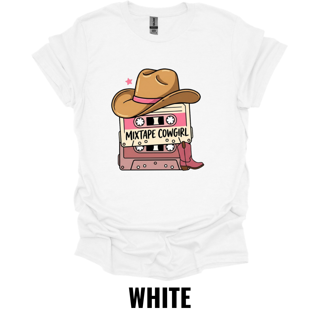 Mixtape Cowgirl T-Shirt – Retro Country Music Graphic Tee
