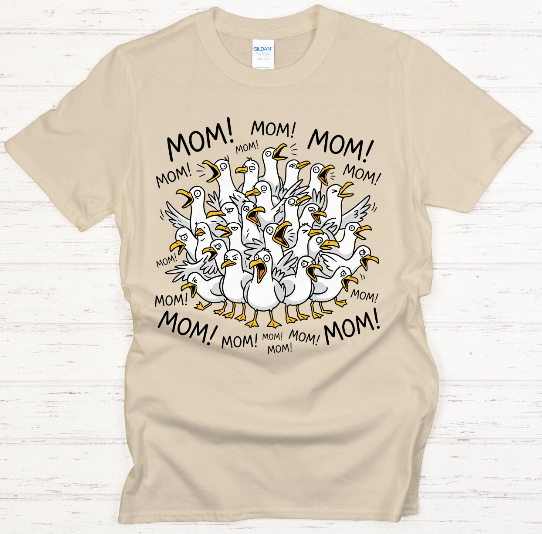 Mom Mom Mom Funny Goose Graphic Shirt on Gildan Softstyle Tee