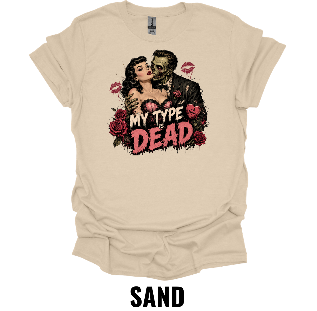 My Type Is Dead T-Shirt – Vintage Frankenstein Romance Gothic Horror Halloween Graphic Tee