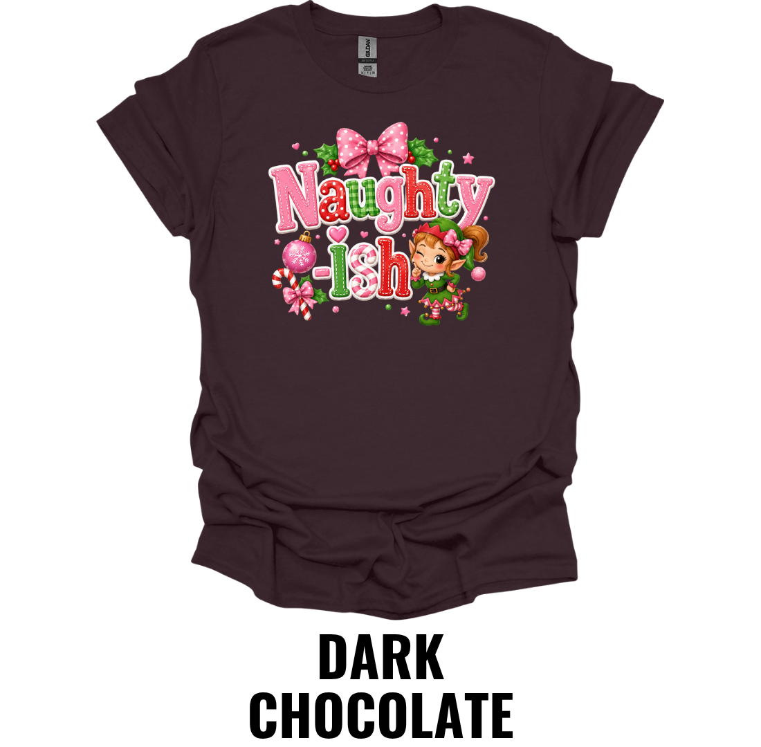 Naughty Ish T-Shirt – Cute Christmas Elf Tee